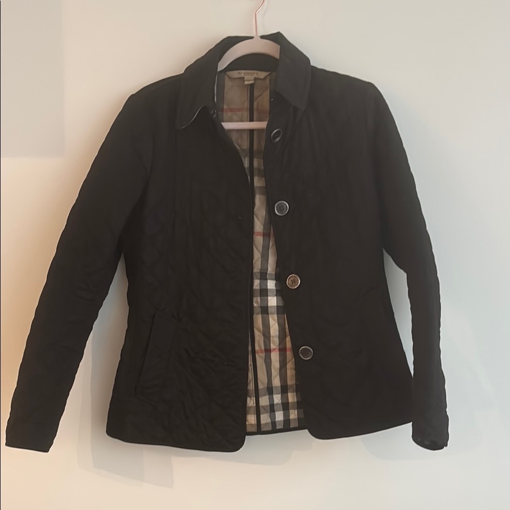 Black Burberry Quilted Jacket